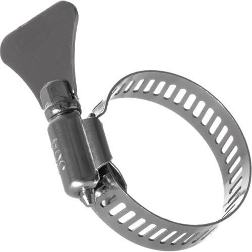 YoiYee Verstellbare Schlauchschelle aus 304 Edelstahl, 27–51 mm, mit Rändelschraube, Schmetterlings-Typ, Metallschellen, Schneckenantriebsband-Set zur Sicherung von Gas/Wasserrohr/Rohr, 4 Stück
