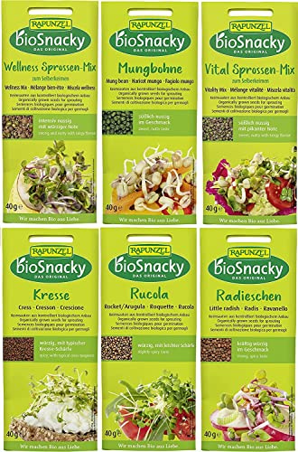 Rapunzel Sprossen Mix | Bio-Keimsprossen zum Selberkeimen | 6 Sorten, 240g