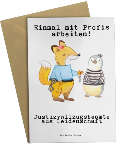 Mr. & Mrs. Panda Grußkarte Justizvollzugsbeamte Leidenschaft - Geschenk, weihnachtskarten, einladungskarten, Spruch, Lustig, osterkarten, Witzig, Gefängniswärterin, Grußkarten, Gefängnis