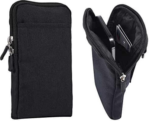 Bolsa Bandolera Hombre Celular Negro, Riñonera Cinturón Móvil, Bolso de Hombro Teléfono Bolsa de Cruzado Pequeño Smartphone Funda Transporte Tarjetero Monedero Bolsillo para Deporte Viaje Senderismo
