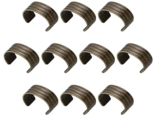 sourcing map 50 Stück Endkappen Schmuck Kordelenden Leder Seil Clip Zylindrisch Quasten Crimpen Schnurkrämpfe Lederschnur Verschluss für DIY Schlüsselband Schmuck Herstellung Bronze