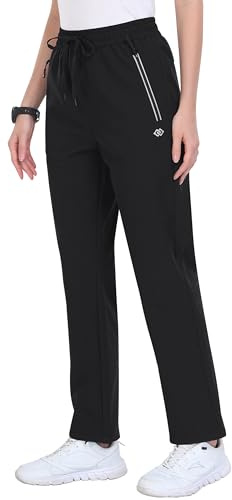 MoFiz Pantaloni Sci Donna Pantaloni Termici Trekking Impermeabili Pantaloni Invernali Nero Scuro XXL