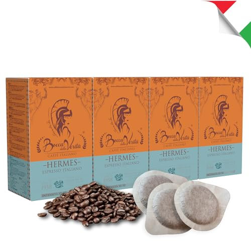 BOCCA DELLA VERITA® - Box of 60 ESE Capsules, HERMES Italian Espresso Flavor, Compatible with ESE Coffee Machines, 44mm, 100% Biodegradable Capsules, 100% Made in Italy