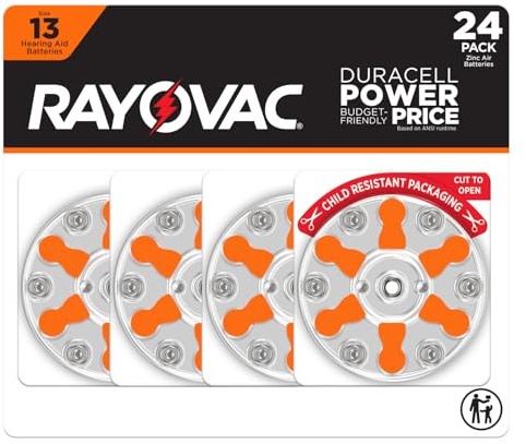 Rayovac Size 13 Hearing Aid Batteries (24 Pack), Size 13 Batteries