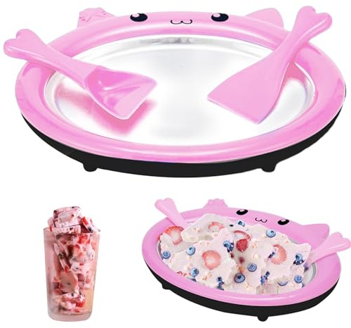 BEAHING Rolled Ice Cream Maker DIY Homemade Ice Cream Roll Machine Frozen Yogurt Maker Instant Cold Plate 150ml