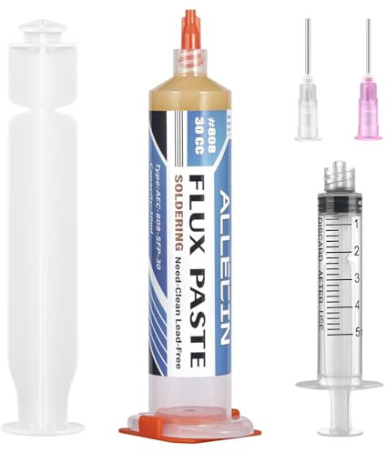 ALLECIN 30mL Flussante Senza Piombo Flussanti e Paste per Saldatura 30CC Solder Flux Paste Flusso per Pasta Saldante AEC-808 con Siringa (Confezione da 1 pezzo)