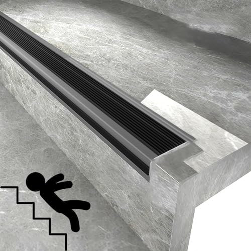 Profili Per Scalas Con Scanalatura Antiscivolo，Autoadesivo a forma di L Listello Angolare Profilo per Bordi Scale，Facile da installare e resistente all'usura，Proteggi la tua famiglia e i tuoi figli(Bl