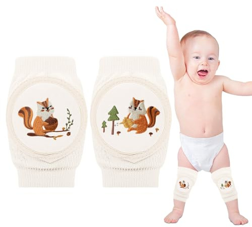 FAINCA Knieschützer Kinder Knieschoner Kinder Eichhörnchenmuste | Mesh Atmungsaktive Knieschoner Baby Knieschoner Krabbeln Antirutsch Knieschoner für Babys von 0-3 Jahren