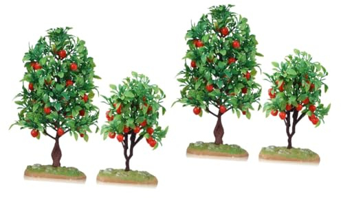 Cabilock 4 Pcs Pommier Modèle Pommiers Artificiels Modèle Train Accessoires Diorama Arbres Diorama Fournitures Arbre Parure Plantes Modèle Parure Petits Arbres Arbre Artificiel Modèle