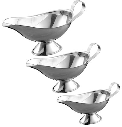 COLLBATH 3-teilige Edelstahl Soßenhalter Praktische Sauciere Mit Gewürzgläsern Für Küche