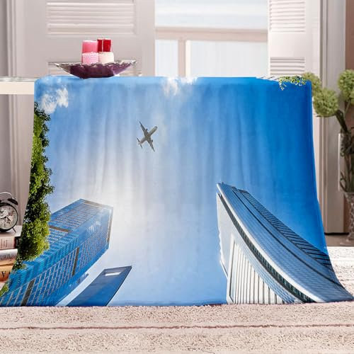HOOTAP Winter Kuscheldecke 130 X 150 cm Kinderdecke City Fleece Blanket Flauschige Decke