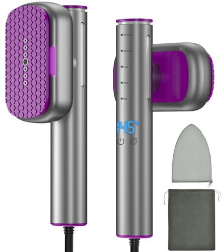 Onherm Reise Dampfglätter mit LED Display, 1200W Steamer Dampfglätter für Kleidung, 15s Schnelles Aufheizen, 0,8 KG Tragbarer 2-in-1 Reisebügeleisen, Steamer for Reisen und Zuhause
