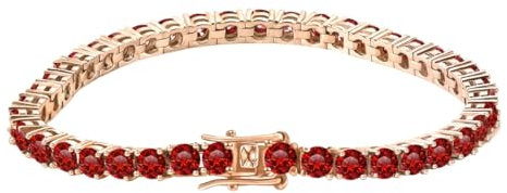 LOEXZAH Moissanite Tennis-Armbänder für Herren, Diamant-Tennisarmband, vergoldet, Weißgold, Rotgold, 3 mm, Tennisarmband für Damen und Herren, Geburtstagsgeschenk, Diamantschmuck, Stein, Moissanit