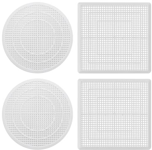 2 Filtri Quadrati E 2 Filtri Rotondi, Filtro di Scarico, Filtro Anti-Intasamento, Utilizzabili in Lavandini, Vasche da Bagno, Prese d'Acqua
