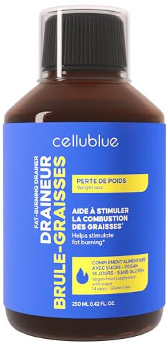 Cellublue Draineur Brûle-Graisses – Formule ultra-concentrée innovante – Marque experte depuis 12 Ans – Cure intensive de 15 jours