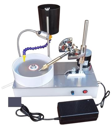 Esmeriladora de Banco, Máquina pulidora de piedra for joyería de precisión pequeña, máquina formadora de gemas, amoladora angular de gemas de velocidad continua CC, para moler, pulir y taladrar(Class