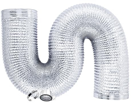 Schlauch für Klimaanlage, Flexibler Abluftschlauch Hitzebeständiger Schlauch, mit Stahldraht Innen, Flexibel Lüftungsschlauch, für Trockner, Abzugshaube, Wäschetrockner(4m,250mm)