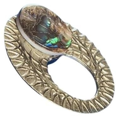 Yavana : broche aimantée porte-lunettes en maillechort texturé | Sans épingle