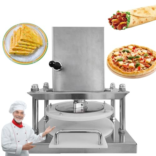 Presse à Pâtes 22cm/25cm/30cm Diamètre Machine à Pizza Manuelle en Acier Inoxydable Presse à pâtisserie à Pizza, laminoir à pâte électrique pour Pizza, Tarte, Tortilla, pâtisserie,25cm/9.84in