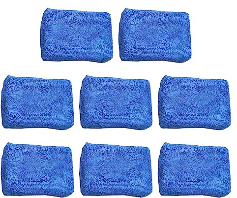 Confezione da 8 tamponi applicatori in microfibra spugna per lavaggio auto e pulizia per cera sigillante senza sforzo lavaggio lucidatura