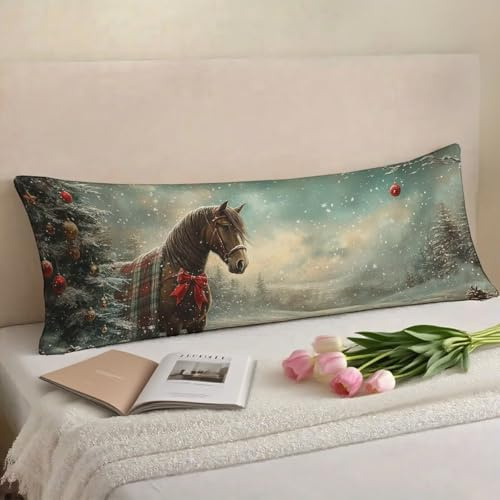 Body Pillow Cover Christmas Bolster Pillow Cases,Soft Velvet long pillows 30 x 90 cm with Invisible Zipper Pillowcase,Pregnancy Pillows for Maternity Support and Side Sleeper Pillowcase Animal w-1977