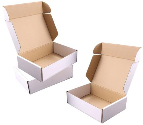 Shipping Boxes,Versandkartons mit exquisitem Siegeletikett. Geeignete E-Commerce-Verpackung, Versandverpackung. (12x9x4 10Pcs-White)