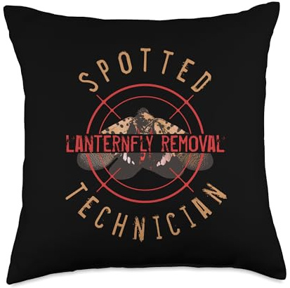 Funny Spotted Lanternfly Insect Pest Control Exterminator Throw Pillow