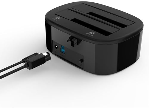 Dual Bay External Hard Drive Docking Station,2.5 3.5 Inch Sata Hdd Ssd Dock with Vertical Cooling Hard Drive Dock USB 3.0 Interface for Pc Smart TV