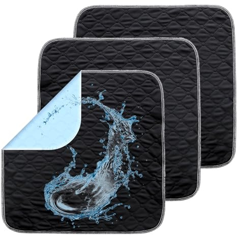Waschbare Inkontinenz Sitzauflage 3 Stück, 50x50cm Inkontinenzunterlage Waschbar, Wasserdicht Inkontinenz Unterlagen wasserdichte für Rollstuhl Auto Sofa