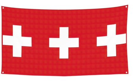 Bannière de fête multi-vacances imprimée drapeau suisse, décoration pour anniversaire, Noël, Halloween