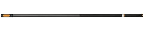 Fiskars OneClick Teleskopstiel M, Ausziehbarer Stiel von 119 bis 179 cm, Müheloses Wechseln mit nur einem klick, QuikFit Adapter separat erhältlich, SoftGrip-Griff, Aluminium, Schwarz/Orange, 1080671
