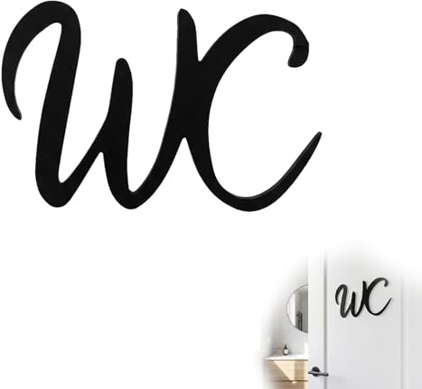 Wcawnlt WC Schild Selbstklebend, WC-Türschild 15 * 10 cm Aufkleber für Toilettentür Schwarz, Türschild Bad Wc Selbstklebend für Innen und Außenbereiche, Restaurant, Schule und Gewerbe