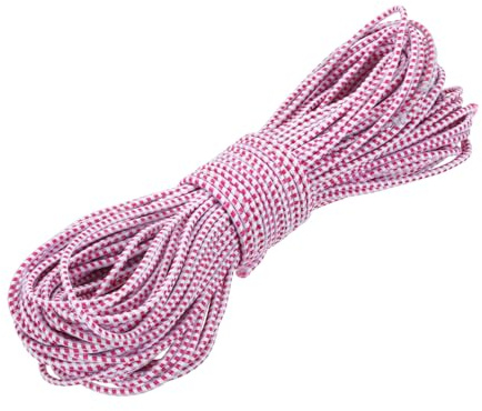 PATIKIL Elastic Bungee Cord, (3/32 x 98 Ft, White Red) Heavy Duty Polyester Bungee Cord Suit for - DIY Projects Kayak Strap Tarp Tie Down Canopy Boating Camping Tent