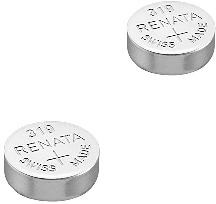 2 x Renata Uhrenbatterie - Swiss made Cells Silberoxid 0% Quecksilber Knopfzellen 1.55V Renata Batterien des langen Lebens 319 ( SR527SW )