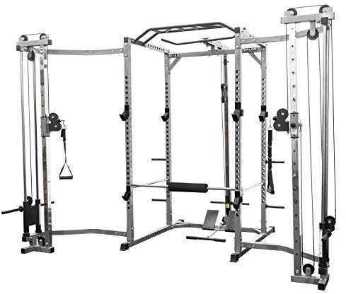 Valor Fitness Power Rack Lat Pull and Cable Crossover Attachment Home Gym Equipment