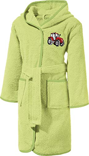 Erwin Müller Kinder Handtuch-Set, Frottier-Set 3-TLG. Traktor grün Größe 70x110 cm + 50x70 cm + 15x21 cm - 1 Handtuch, 1 Badetuch, 1 Waschhandschuh - kuschelig weich, saugstark