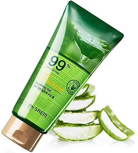 the SAEM Gel d'Aloe Vera Naturel 100% Crème Hydratante pour le Visage et le Corps - Soin Après-Soleil et Gel Capillaire - 300 ml