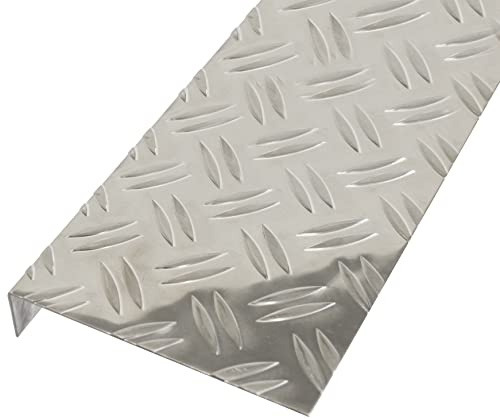 Alberts 462840 Strukturblech | Riffel-Prägung, gekantet, L-Form | Aluminium, natur | 2000 x 135 x 30 mm