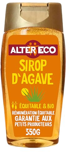 ALTER ECO - Sirop Agave Bio - Sucre d'Origine Naturelle (Fructose) - Non Raffiné - Haut Pouvoir Sucrant - 350 g