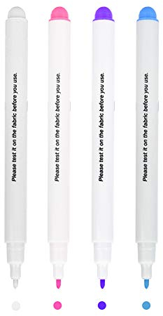 4St. Verschwindende Tinte Stoffmarkierungsstift Verschwindende Luft Wasser Löschbarer Stoffmarkierungsstift zum Nähen und Nähen von Stoffen und Stoffen