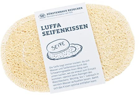 Hydrophil Luffa Seifenkissen Natur für schnelles Trocknen von Seife und festem Shampoo, Seifenschale für die Dusche und Waschbecken, Seifenablage ohne Bohren, Luffa Schwamm (1er Pack)