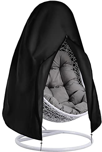 Dokon Abdeckung für Hängesessel Wasserdicht Hängesessel Schutzhülle mit Reißverschluss und Kordelzug, Winddicht Anti-UV Robustes 420D Oxford-Geweb für Schwingsessel, Hängestuhl Hülle (190x115cm)