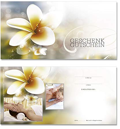 GESCHENKGUTSCHEINcom by POS-HAUER. 50 Gutscheine. Blanko zum Selbstausfüllen. Für Kosmetiksalon Wellness Spa Massageinstitute.