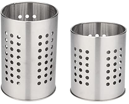 2 Piezas Soporte de Utensilios Cocina Inoxidable, Porta Utensilios de Cocina Acero Inoxidable, Cubertero de Acero Inoxidable, Soporte de Utensilios, para uso en hogares, hoteles, restaurantes, etc