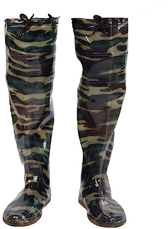 Watstiefel 55 cm hohe, wasserdichte Hüftwatstiefel aus PVC, for Angeln/Umpflanzen/Waschen von Autos im Freien (Color : Green, Size : 45 EU)