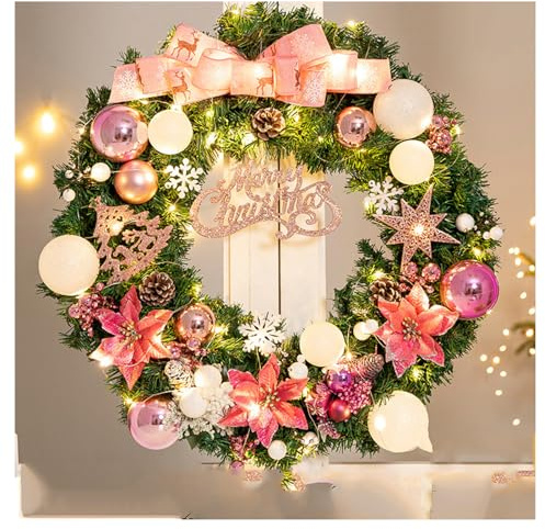TUOYIBO Couronne d'arc Lumineuse de Noël, décoration de Porte de 23,6 Pouces, Breloques décoratives suspendues pour Arbre de Noël, suspensions de Jardin créant Une atmosphère