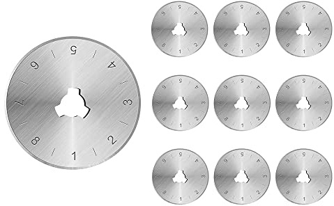 TopHomer 10 Stück Rollschneider Ersatzklingen, 28 mm Edelstahl Stoffschneider Rundklingen Cutter für Quilt, Papier, Stoff, Scrapbooking, Nähen, Kunst und Handwerk