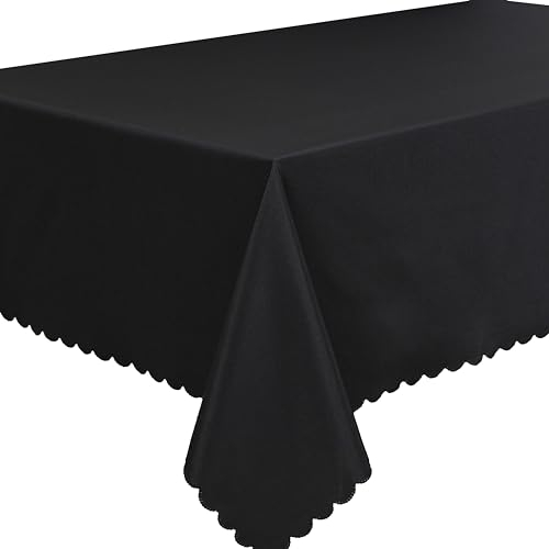 Qualitäts Tischdecke Tischtuch Textil Eckig 140 x 240 cm, Tischwäsche, Schwarz