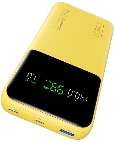INIU Power Bank, Mini 25000mAh 140W Phone & Laptop Powerbank, Fast Charging Backpacking Essential Travel Externe Handyakkus, Kompatibel mit MacBook iPhone Samsung Steam Deck Für Damen und Männer, Gelb