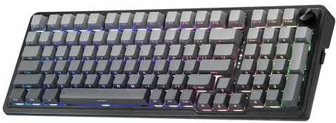 Redragon K686 Pro Teclado Mecánico Gasket 3 Modos RGB 98 Teclas | Teclas PBT Intercambio en Caliente Base RGB Hacia Abajo Botón Giratorio 5 Capas Aislamiento Ruido US Layout